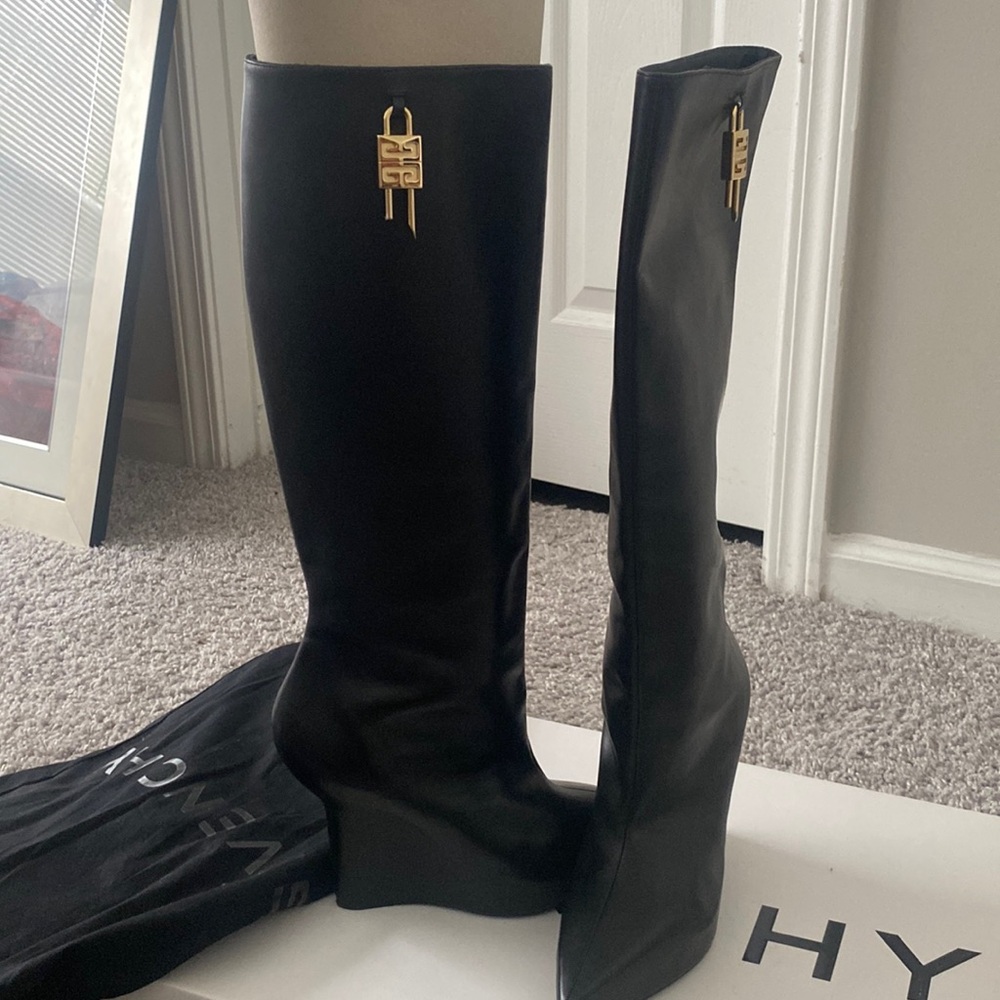 Givenchy shark wedge boots pull on